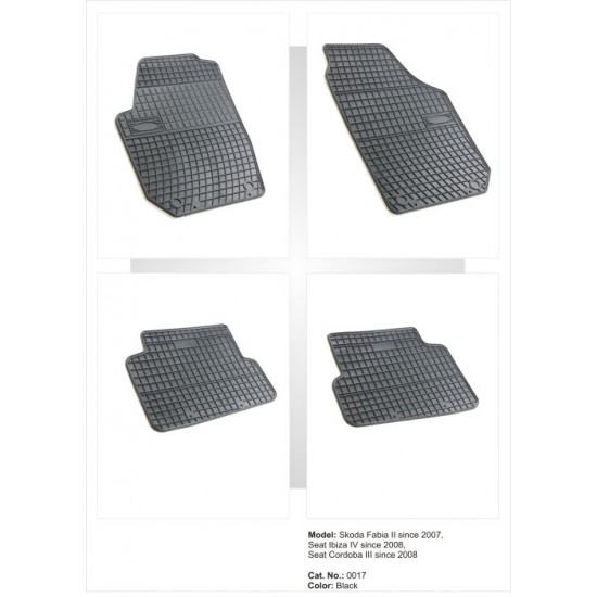 Skoda Fabia II méretpontos gumiszőnyeg garnitúra