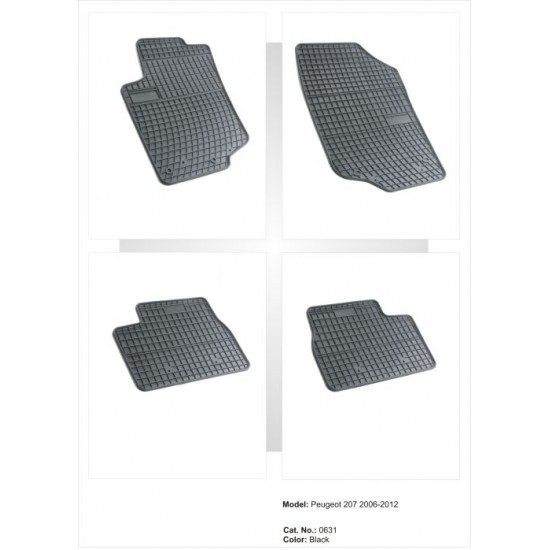 Peugeot 207 méretpontos gumiszőnyeg garnitúra