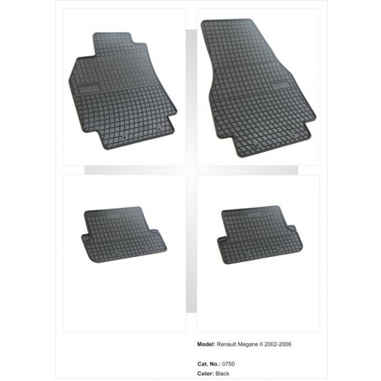 Renault Megane II  - 2002 - 2006  - méretpontos gumiszőnyeg garnitúra