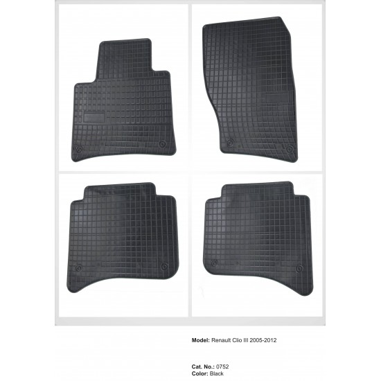 Renault Clio III méretpontos gumiszőnyeg garnitúra