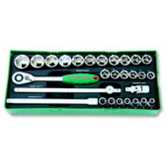 Tálcás crovakészlet  28 darabos készlet 1/2"