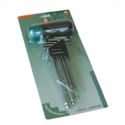 Imbuszkulcs gömbvégű 9 db klt. extra hosszú, nyéllel