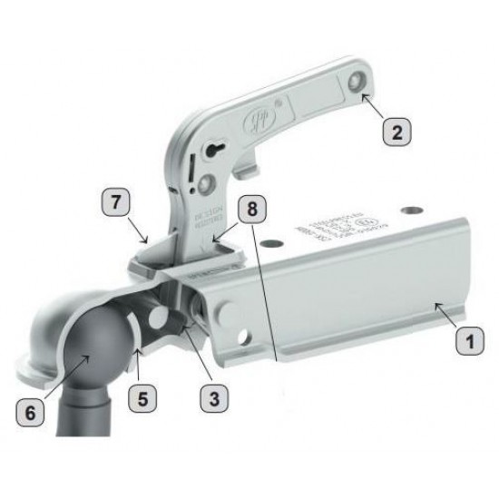 Utánfutó kapcsolófej szögletes 40mm